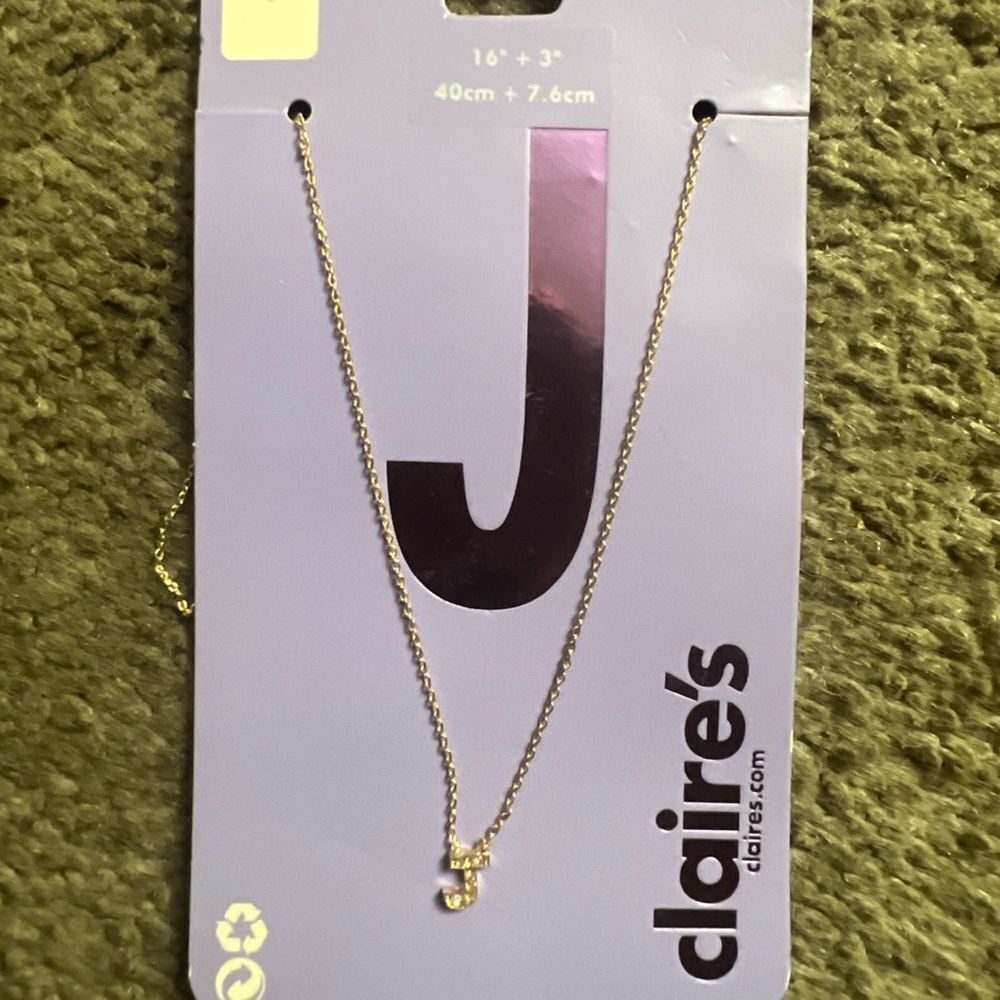 Claire's Gold Letter J Necklace & Puka Shell Necklace